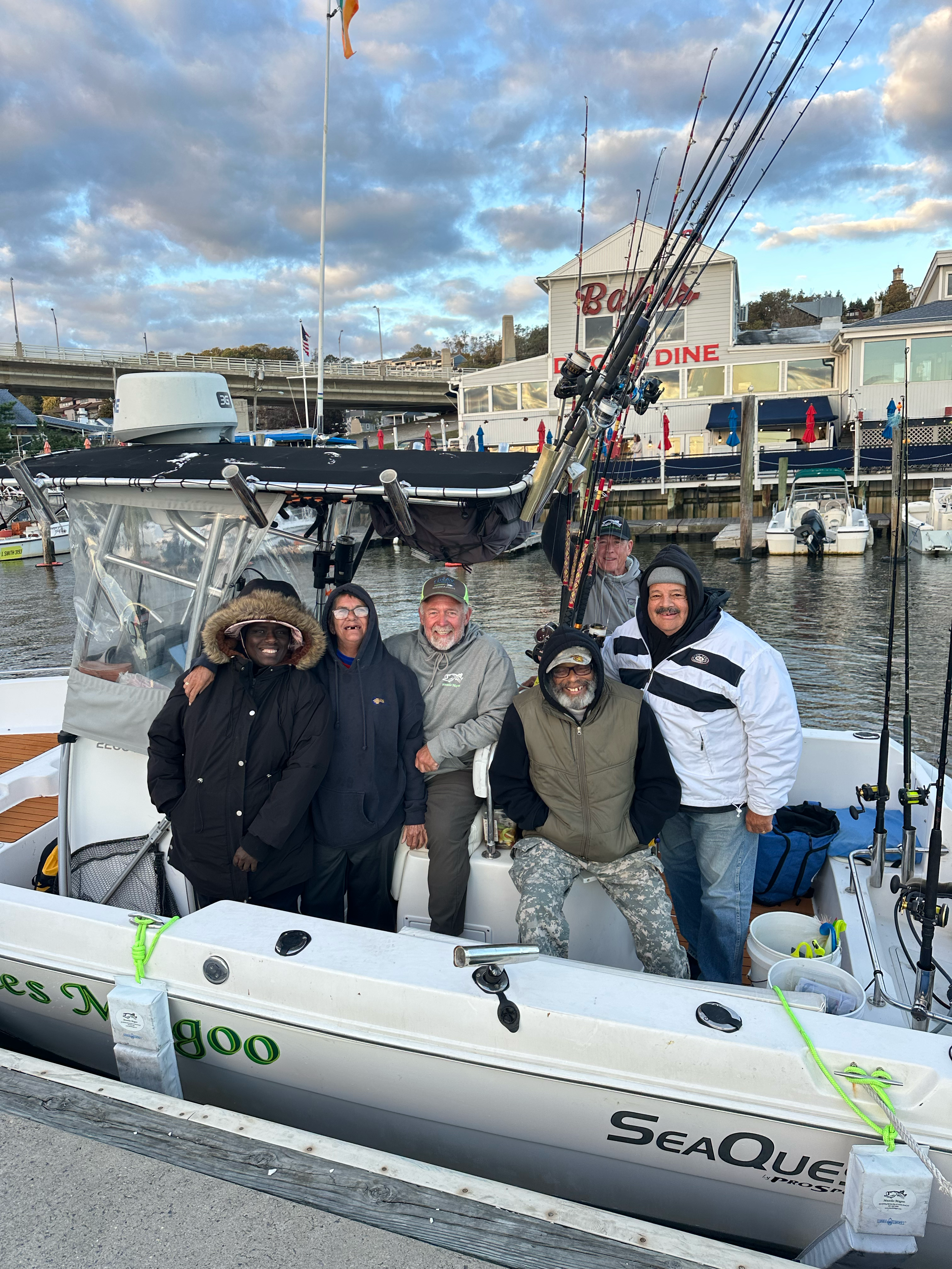 Twin Lights Cup — anglers on SeaQuest boat at the dock